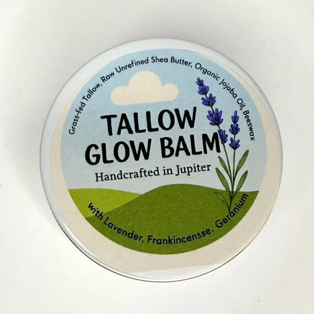 Organic Handcrafted TALLOW GLOW BALM 4 oz Grass-Fed Tallow Lavender Frankincense - Picture 3 of 5